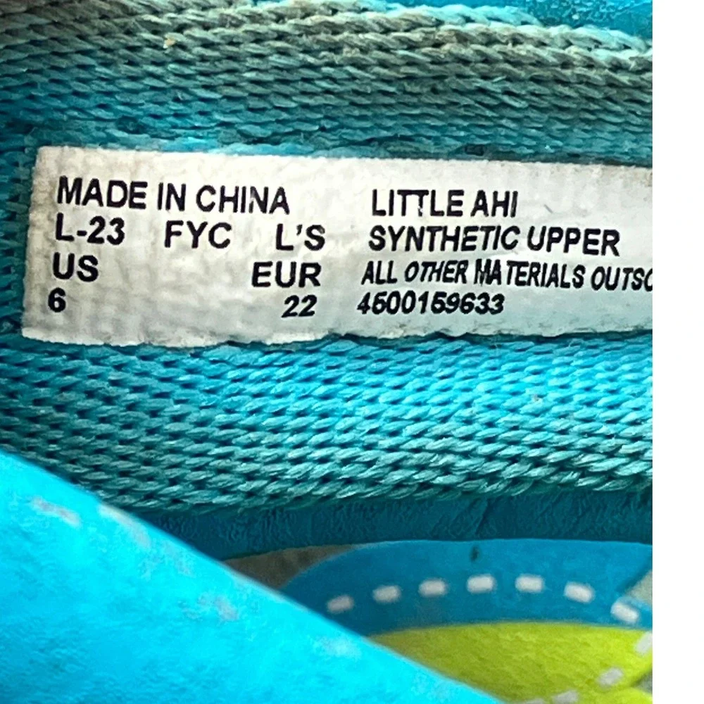 Reef Little Ahi Toddler Sandals Blue Surfboard Print Backstrap Flip Flops Size 6